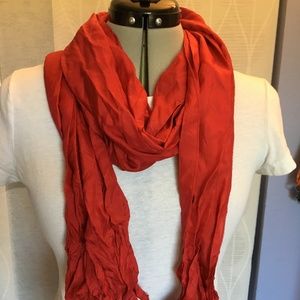 Crimson red poly blend scarf